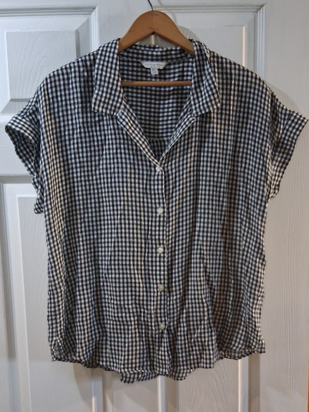 Lucky Brand Black & White Gingham Button-Down Shirt